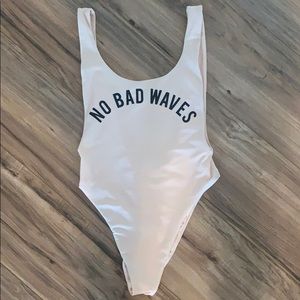 Aerie Swim One Piece “No Bad Waves” Pale Pink